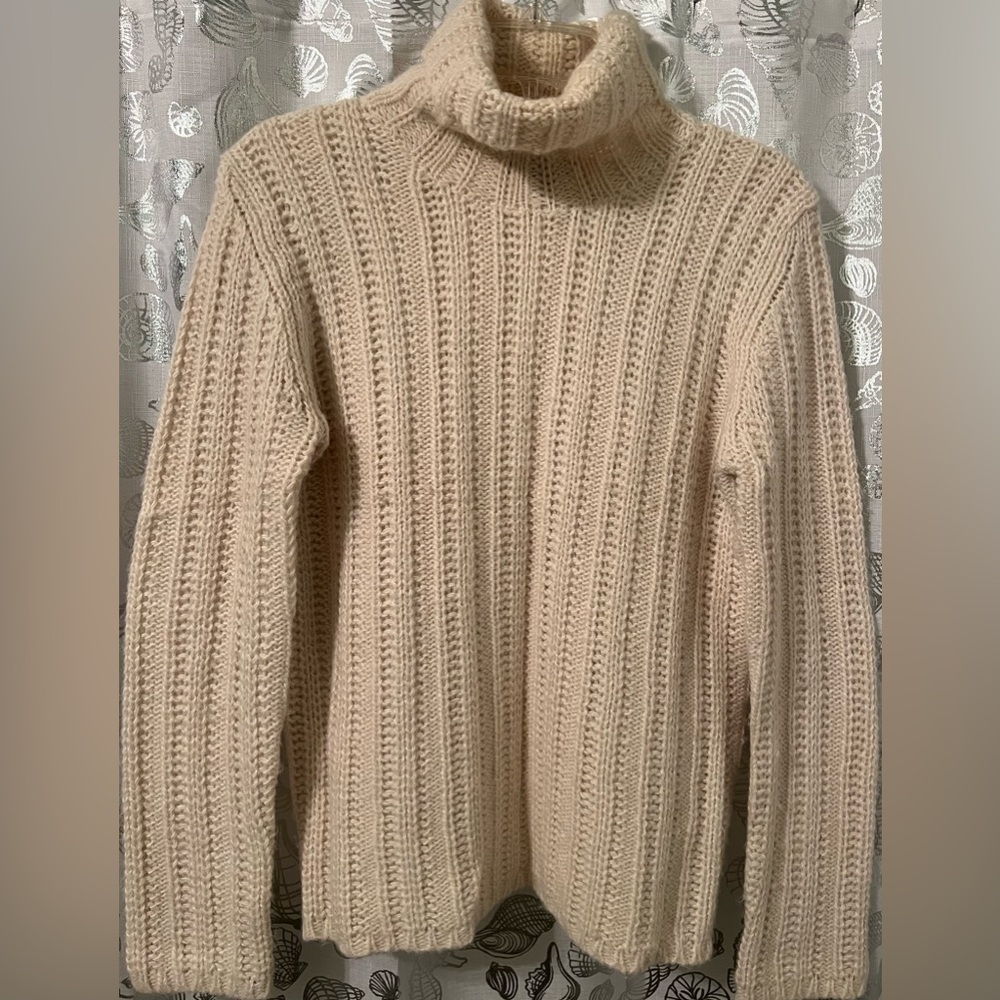Ann Taylor Women's Beige Turtleneck Sweater